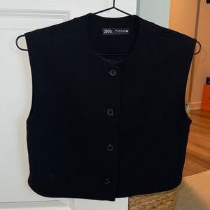 Zara Elegant Black Sleeveless Vest
